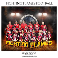Fighting Flames - Football Themed Sports Photography Template