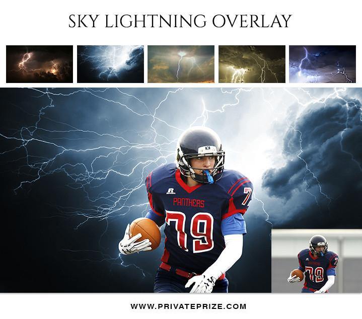 5 Sky Lightning Overlays - Designer Pearls - PrivatePrize - Photography Templates
