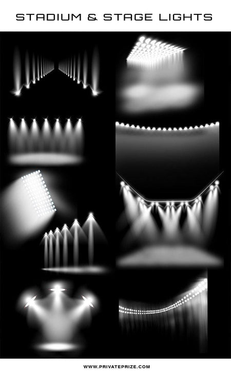 9 Designer Stadium & Stage Light Overlays - PrivatePrize - Photography Templates