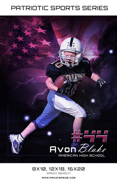 Avon Football - Sports Patriotic Series - Photography Photoshop Template