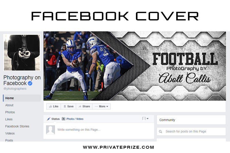 Facebook Timeline Cover Football Photography - Photography Photoshop Templates