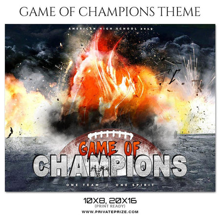 Game Of Champions - Football Themed Sports Photography Template - PrivatePrize - Photography Templates