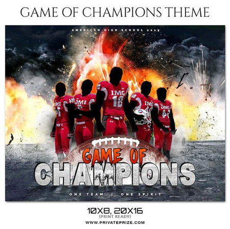 Game Of Champions - Football Themed Sports Photography Template - PrivatePrize - Photography Templates