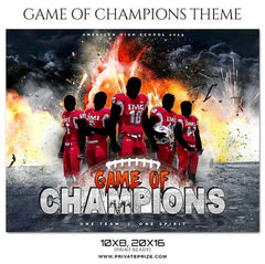 Game Of Champions - Football Themed Sports Photography Template