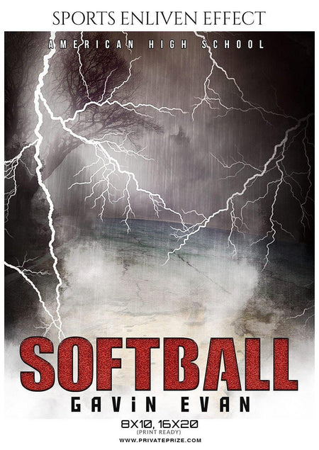 Gavin Evan - Softball Sports Enliven Effect Photography Template - PrivatePrize - Photography Templates