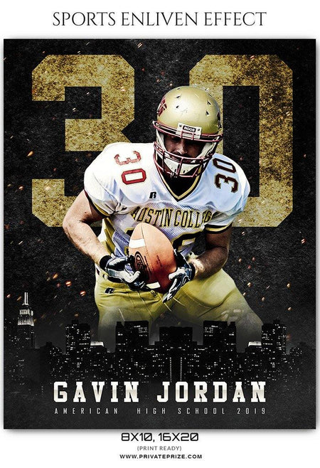 Gavin Jordan - Football Sports Enliven Effects Photography Template - PrivatePrize - Photography Templates