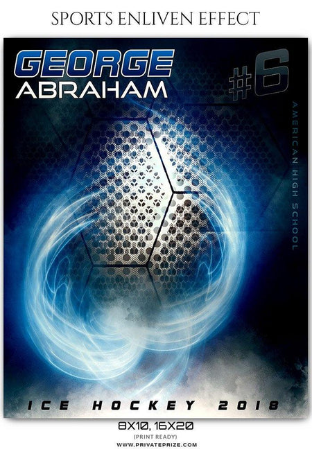 George Abraham - Ice Hockey Sports Enliven Effects Photography Template - PrivatePrize - Photography Templates