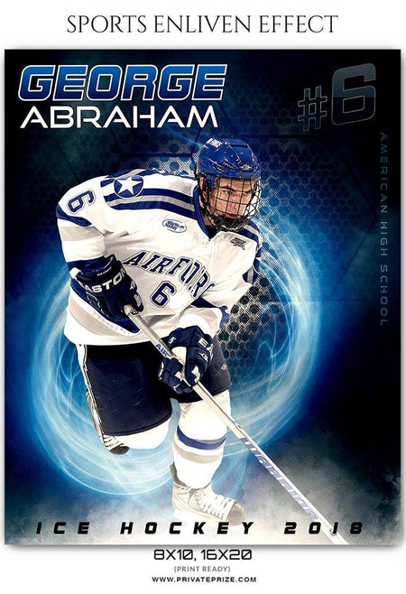 George Abraham - Ice Hockey Sports Enliven Effects Photography Template - PrivatePrize - Photography Templates