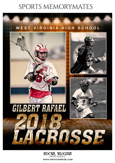 Gilbert Rafael Lacrosse Sports Memory Mates Photoshop Template - Photography Photoshop Template
