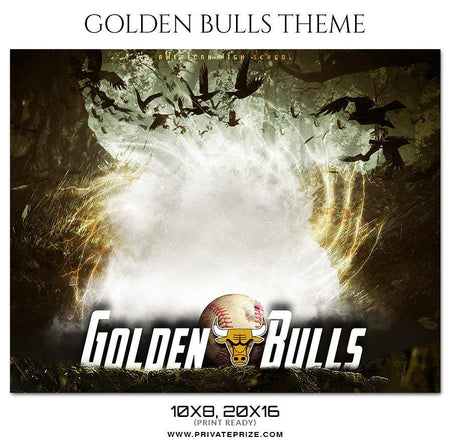 Golden Bulls - Baseball Themed Sports Photography Template - PrivatePrize - Photography Templates