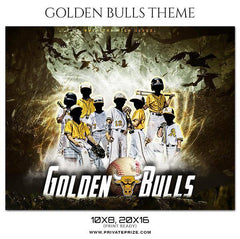 Golden Bulls - Baseball Themed Sports Photography Template