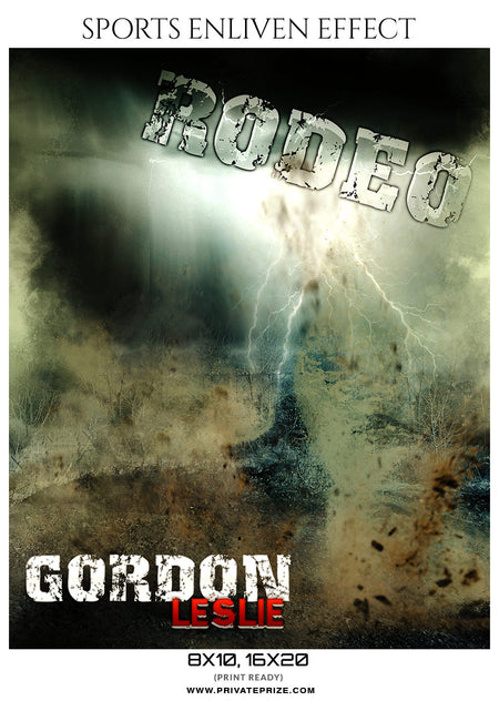 GORDON-LESLIE-RODEO- SPORTS ENLIVEN EFFECTS - Photography Photoshop Template