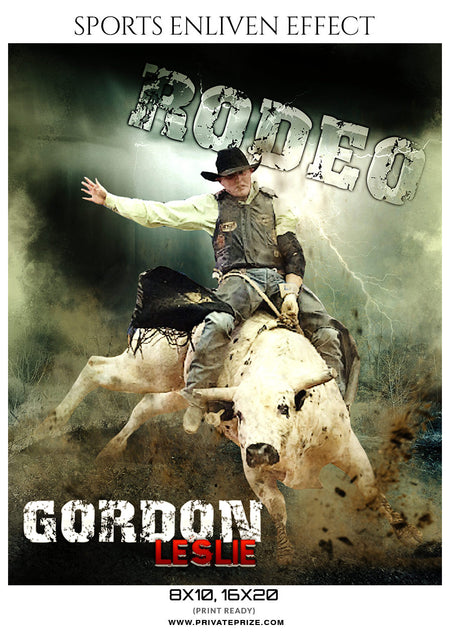 GORDON-LESLIE-RODEO- SPORTS ENLIVEN EFFECTS - Photography Photoshop Template