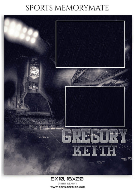 Gregory Keith Football- Sports Memory Mate Photoshop Template - Photography Photoshop Template