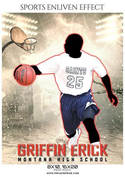 Griffin Erick - Basketball Sports Enliven Effects Photography Template - PrivatePrize - Photography Templates