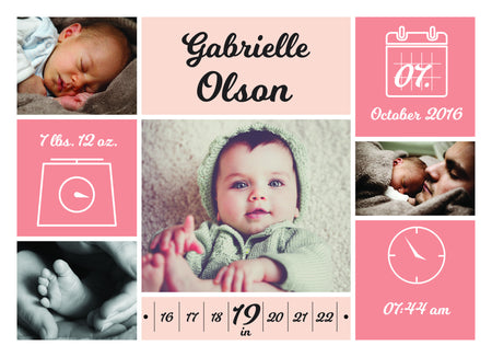 New Born Announcement - Photography Photoshop Template