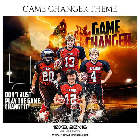 Game Changer - Football Themed Sports Photography Template - PrivatePrize - Photography Templates