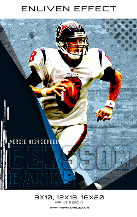 Gersson Banks Football High School Sports - Enliven Effects - Photography Photoshop Templates