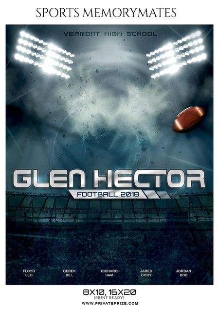 GLEN HECTOR FOOTBALL SPORTS MEMORY MATE - Photography Photoshop Template