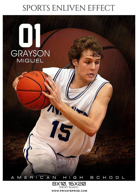 Grayson Miguel - Basketball Sports Enliven Effect Photography Template - PrivatePrize - Photography Templates