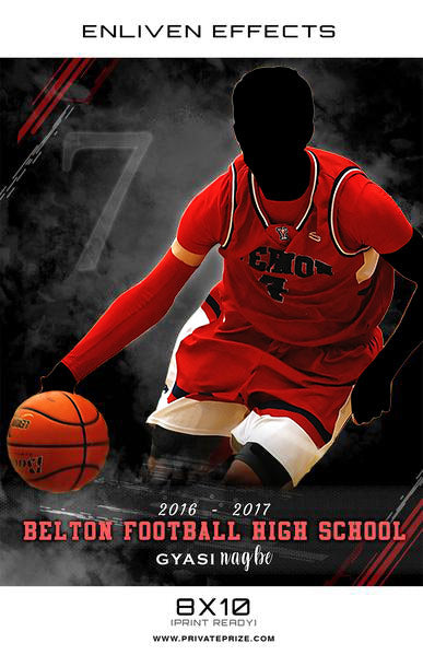 Gyasi Belton High School Basketball - Enliven Effect - Photography Photoshop Template