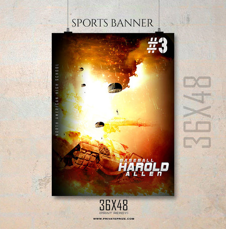 Harold Allen-Baseball-Enliven Effects Sports Banner Photoshop Template - Photography Photoshop Template