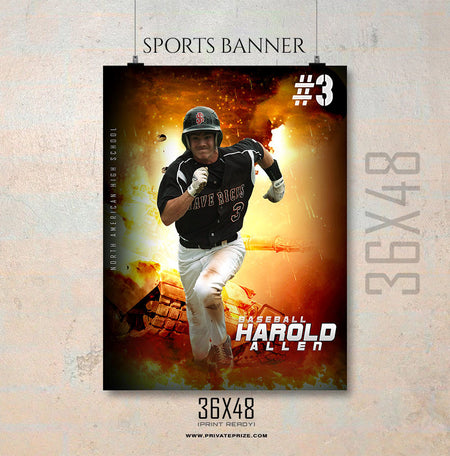 Harold Allen-Baseball-Enliven Effects Sports Banner Photoshop Template - Photography Photoshop Template