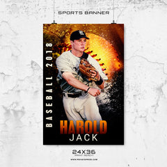 Harold Jack-Baseball-24X36-Enliven Effects Sports Banner Photoshop Template