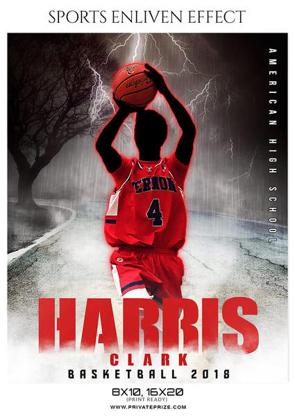 Harris Clark - Basketball Sports Enliven Effects Photography Template - Photography Photoshop Template