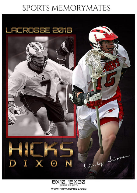 Hicks Dixson - Lacrosse Memory Mate Photography Template - Photography Photoshop Template