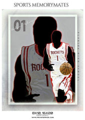 Hudson Asher - Basketball Sports Memory Mates Photography Template