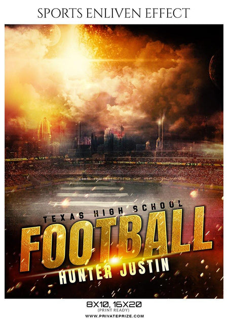 Hunter Justin - Football Sports Enliven Effect Photography Template - PrivatePrize - Photography Templates
