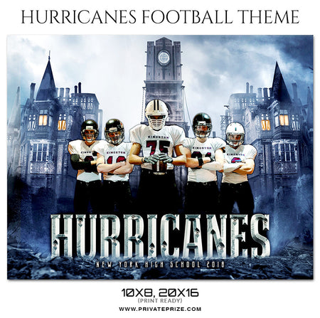 Hurricanes - Football Themed Sports Photography Template - Photography Photoshop Template
