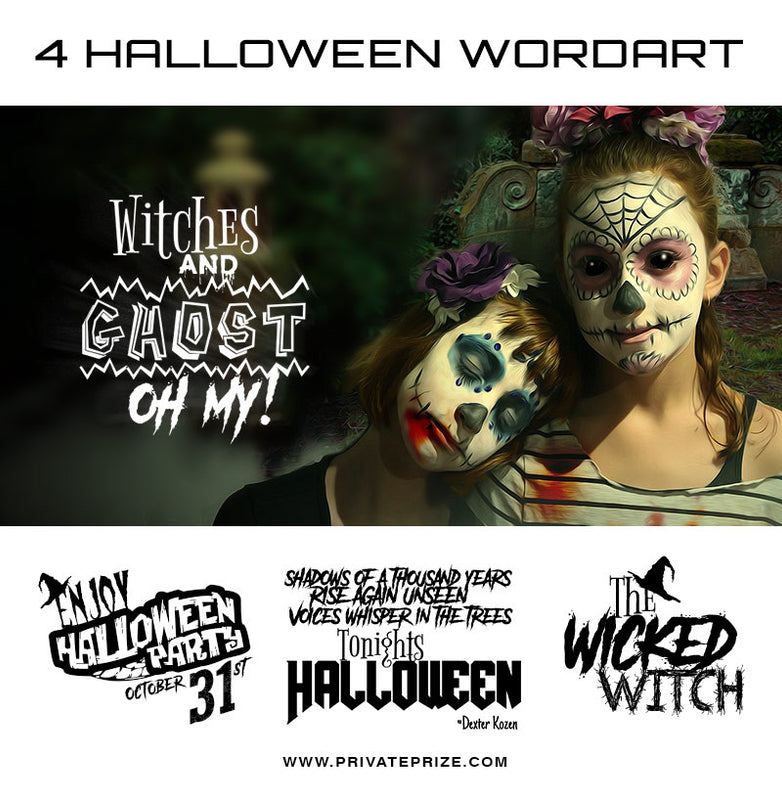 Halloween Word Art Set 2 - Photography Photoshop Template