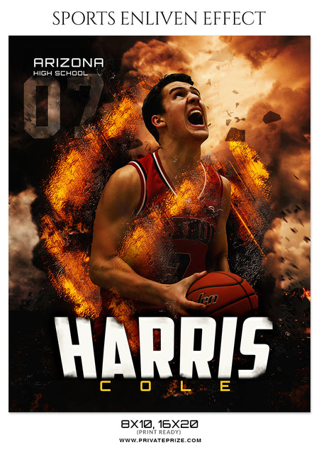 Harris Cole - Basketball Sports Enliven Effects Photography Template - Photography Photoshop Template