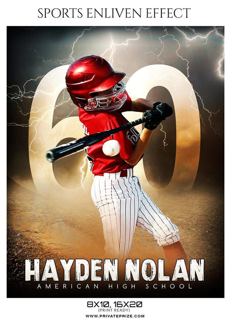 Hayden Nolan - Baseball Sports Enliven Effect Photography Template - PrivatePrize - Photography Templates