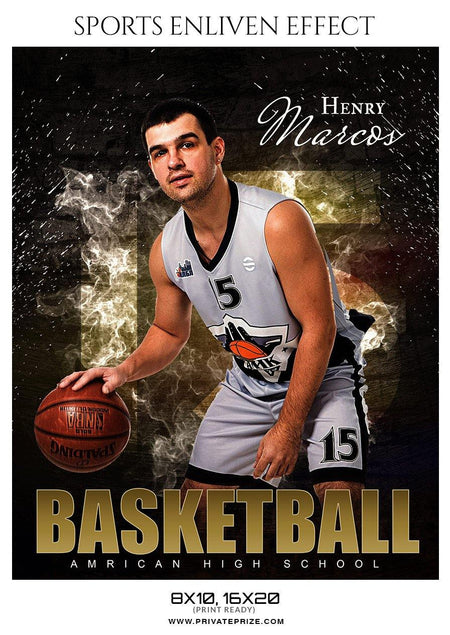 Henry Marcos - Basketball Sports Enliven Effect Photography Template - PrivatePrize - Photography Templates