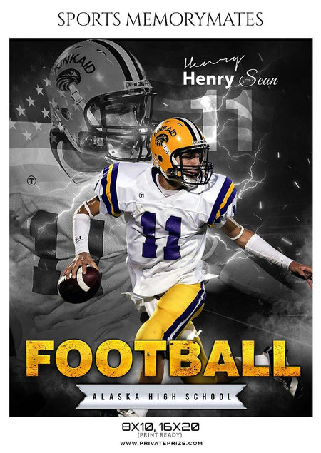 Henry Sean - Football Memory Mate Photoshop Template - PrivatePrize - Photography Templates