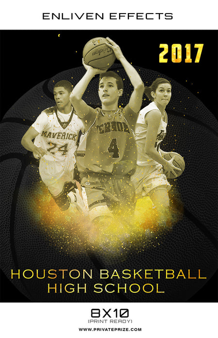 Houston High School Basketball - Enliven Effect - Photography Photoshop Template
