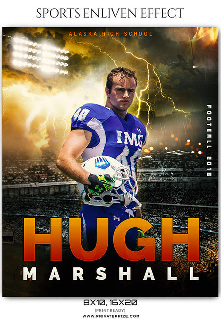 Hugh Marshall - Football Sports Enliven Effects Photoshop Template - Photography Photoshop Template