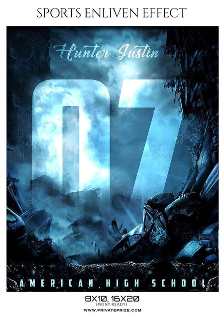 Hunter Justin - Lacrosse Sports Enliven Effects Photography Template - PrivatePrize - Photography Templates