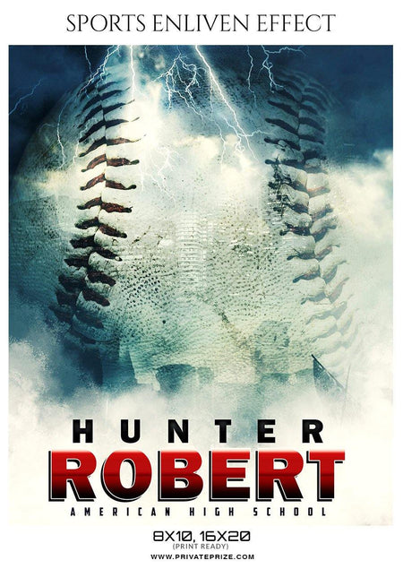 Hunter Robert - Baseball Sports Enliven Effect Photography Template - PrivatePrize - Photography Templates