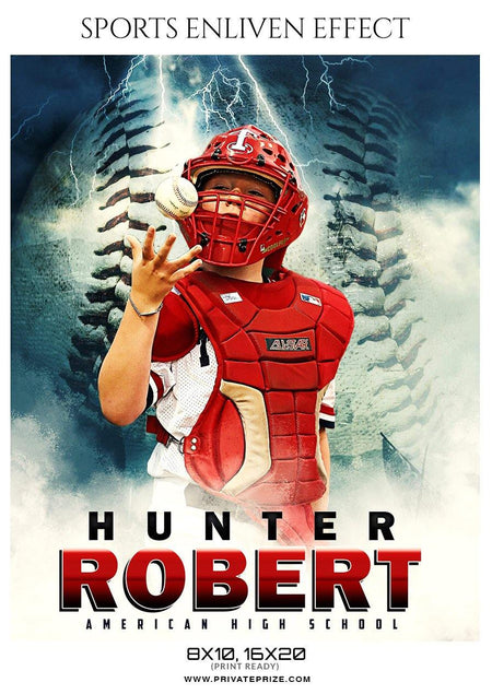 Hunter Robert - Baseball Sports Enliven Effect Photography Template - PrivatePrize - Photography Templates
