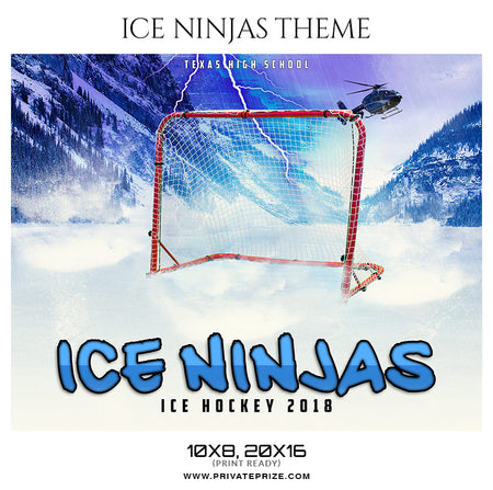 Ice Ninjas - Ice Hockey Theme Sports Photography Template - Photography Photoshop Template