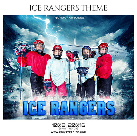 Ice Rangers - Ice Hockey Theme Sports Photography Template - Photography Photoshop Template