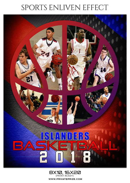 ISLANDERS-BASKETBALL- SPORTS ENLIVEN EFFECT - Photography Photoshop Template