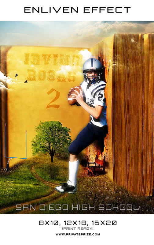 Irving Football San Diego High School Sports - Enliven Effects - Photography Photoshop Template