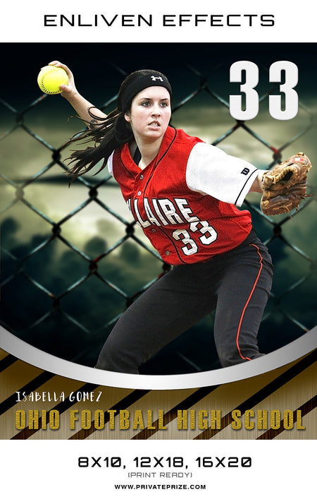 Isabella Ohio Softball High School - Enliven Effects - Photography Photoshop Template