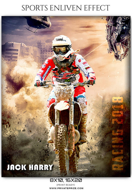 Jack Harry - Bike Racing Sports Enliven Effects Photography Template - Photography Photoshop Template