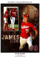 James Adam Baseball- Sports Memory Mate Photoshop Template